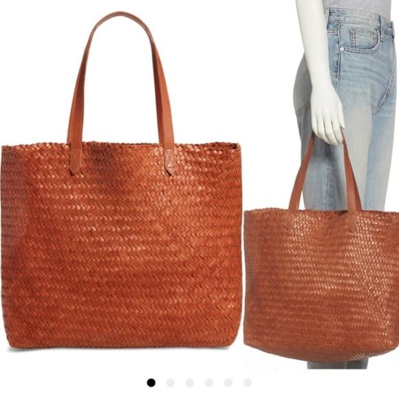 Madewell Handbags - Madewell Large Transport Tote bag: Woven Leather